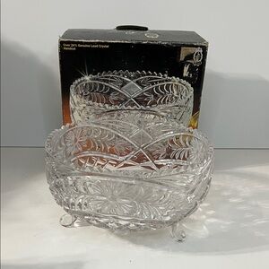 Elegant Crystal Glass Bowl 24% Genuine Lead Crystal Handcut